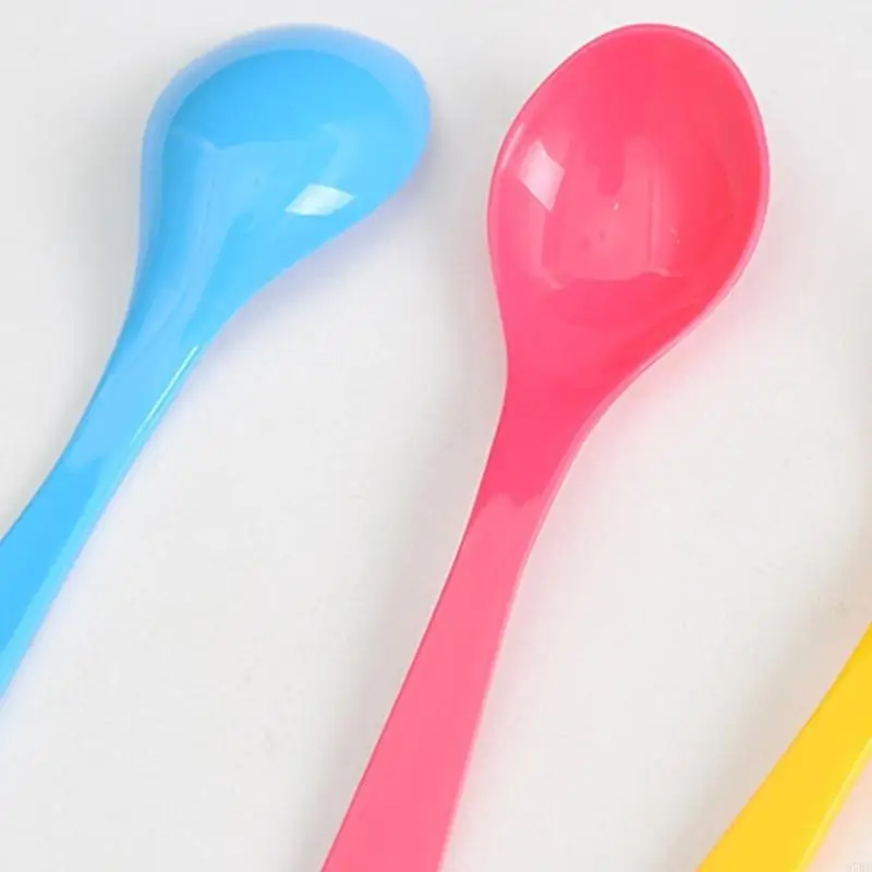 97BE 12 pz Cucchiai per neonati in plastica per uso alimentare Neonati Formazione Apprendimento Alimentazione alimentare