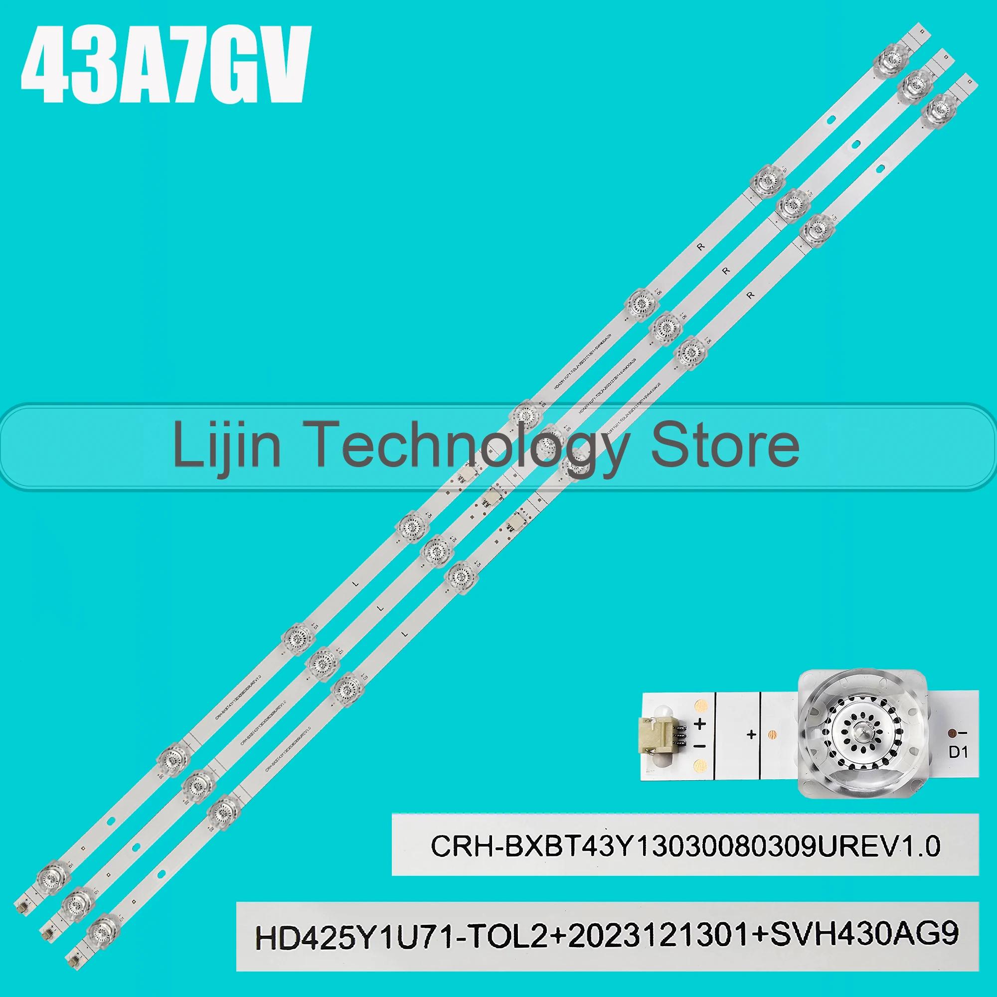 

1/5/10 Kit LED Backlight Strip For 43A7GV 43A6H CRH-BXBT43Y13030080309UREV1.0 HD425Y1U71-TOL2+2020092801+SVH430AG9 43A6G 43A6GV