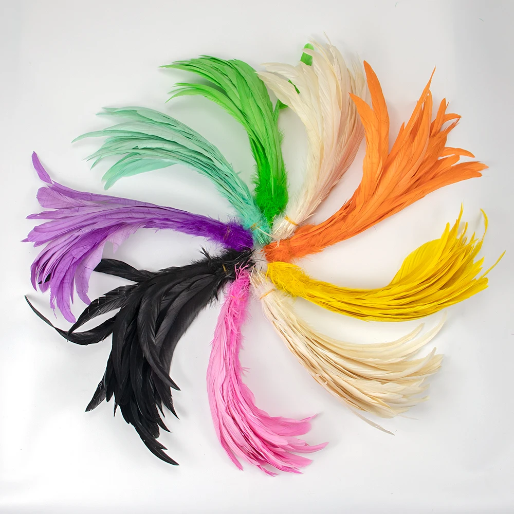 50Pcs/Lot 30-35cm Rooster Tail Feathers for Crafts Carnival Accessories Wedding Party Decoration Colored Long Feather Headdress