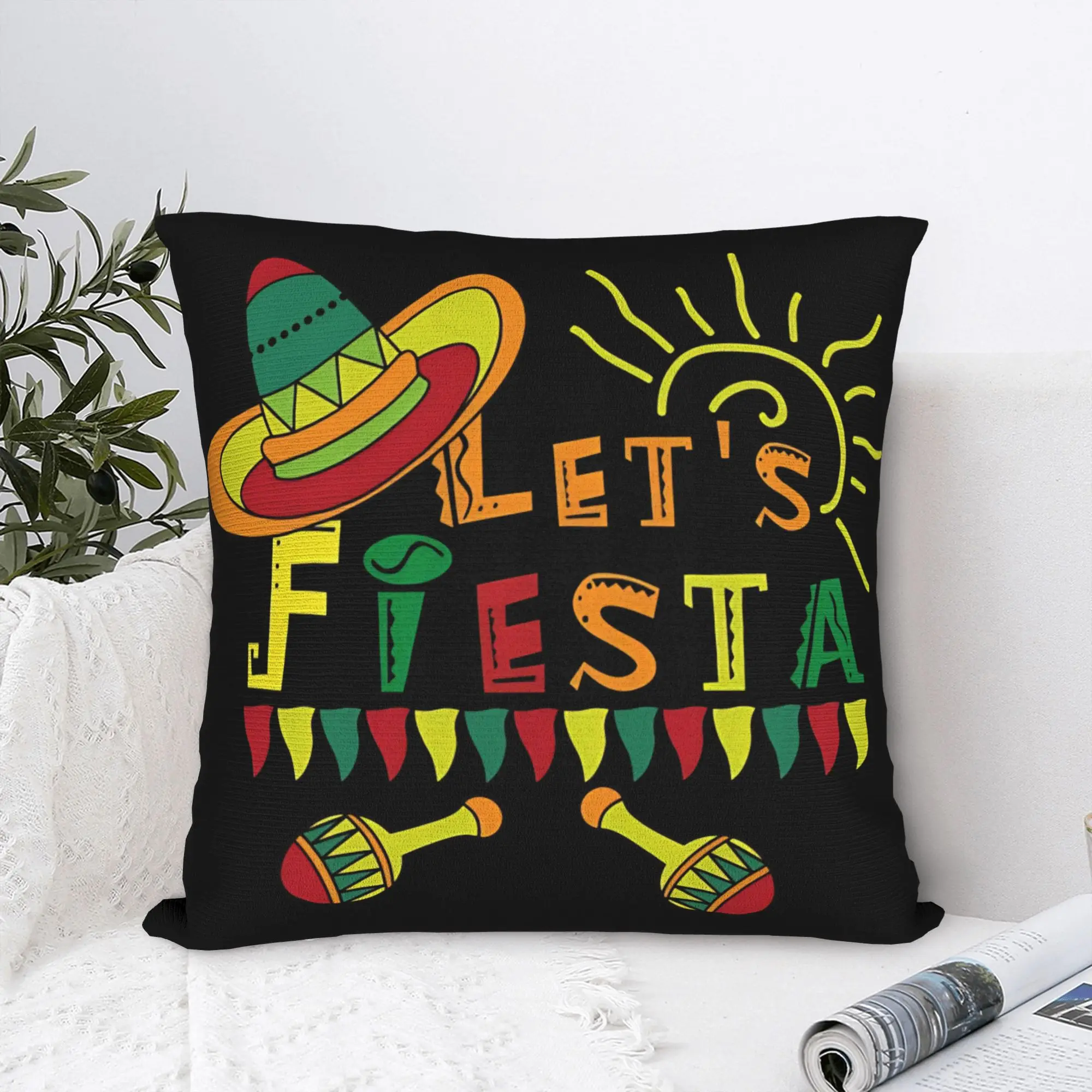 Pillow Cover Let's Shift Party Fiesta Mexican Amigo Cinco De Mayo Cute Funny Pillow Case For Living Room Chair Pillowcases