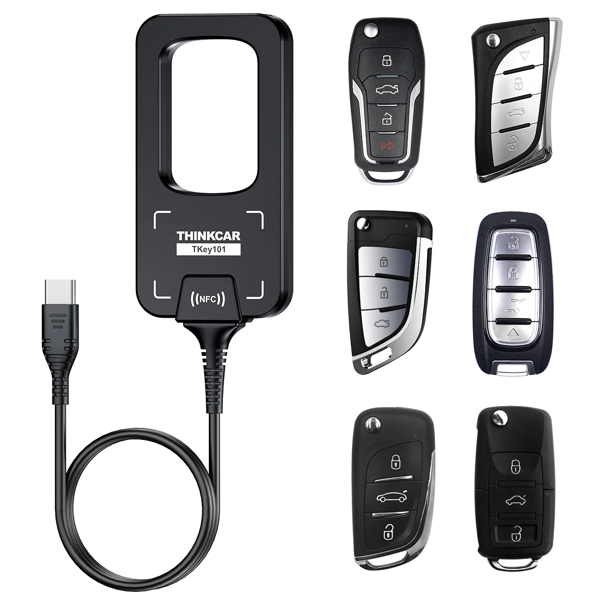 THINKCAR TKEY 101 Key Programmer Tools With 6 Unit Remote Key Support Anti-Theft System For MUCAR 892BT 689BT iKey Programming