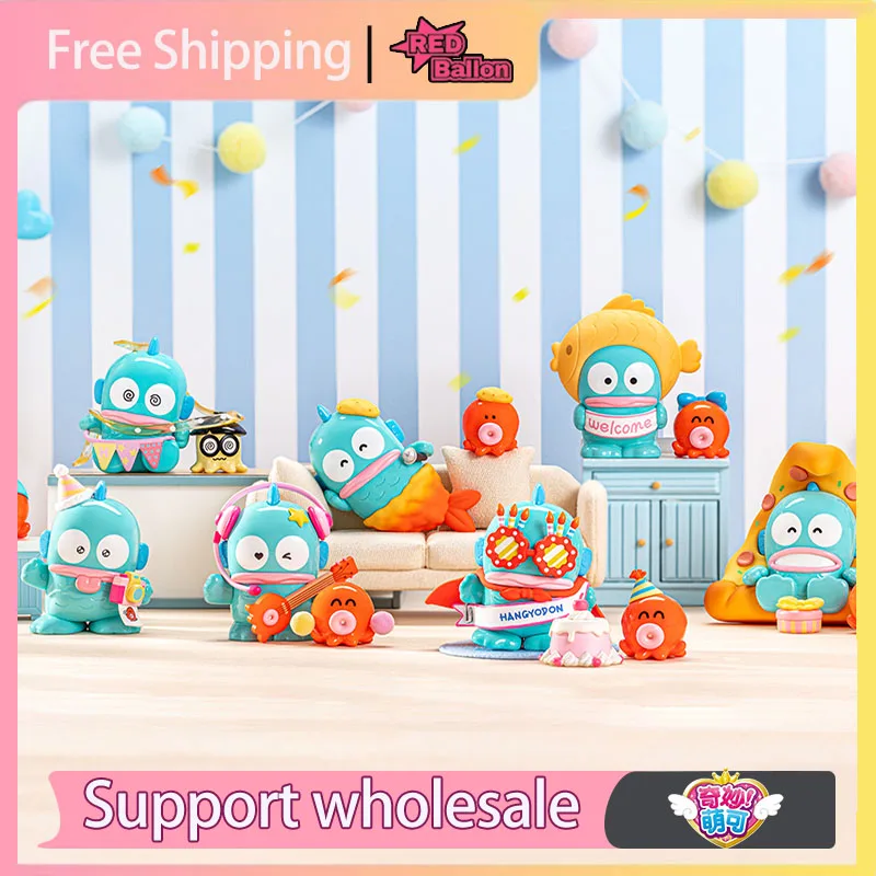 

Original Top Toy Sanrio Characters Hangyodon Happy Birthday Series Trendy Toy Blind Box Ornaments Cartoon Cute Birthday Gifts
