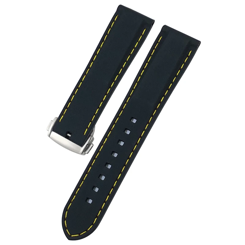 20mm 22mm Soft Natural Rubber Watch Band for HUAWEI SEIKO IWC Tudor 19mm 21mm Silicone Watchband for Omega Tissot Diving Strap