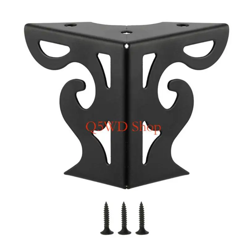 Q5WD Black Iron Legs with Hollows Designs Modern Furniture Legs Metal Legs for Modern Furniture Like Sofa Table & Cabine