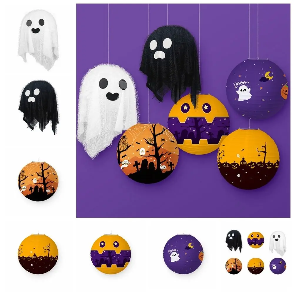 Multipurpose Ghost Halloween Paper Lantern Paper Handmade Festival Ghost Lanterns Bat DIY Halloween Hanging rPops Scene Supplies
