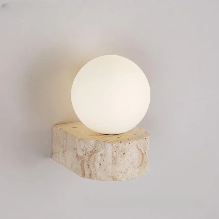 Natural Room Decor Wall Lamp Square Spotlights Glass Lampshade Lights Bedroom Led Sconce Cream Home Decorations