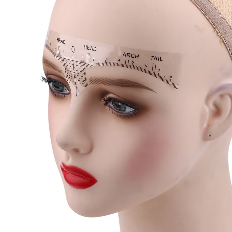 10Pcs Disposable Eyebrow Ruler Microblading Semi Permanent Eyebrow Tattoo Position Ruler Guide Makeup Stencil Measure Tool