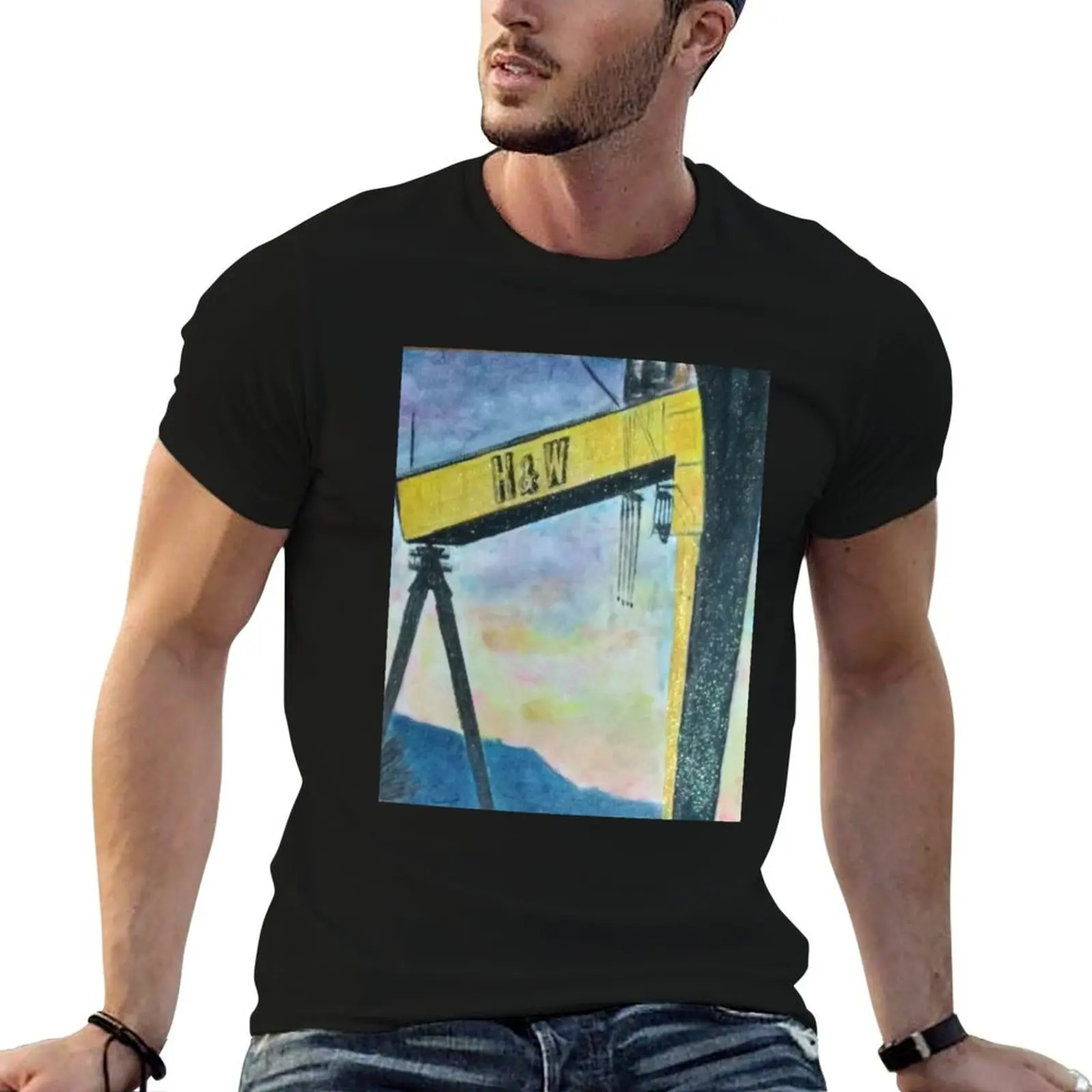 Samson and Goliath, Belfast, cranes T-Shirt Plus Size Short Sleeve T-Shirt