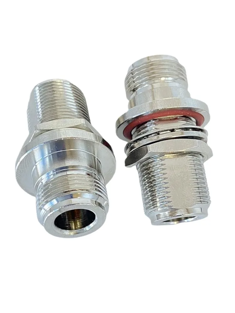 L16 N-Typ Stecker-Buchse-Verbinder mit O-Ring-Unterlegscheibe, wasserdichter Steckverbinder, L16 N-Buchse auf N-Buchse, Schottwandmontage, Kupfer
