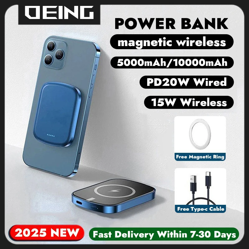 

Mini Powerbank Magnetic Wireless Power Bank For iPhone 16 15 14 13 12 Pro Max Xiaomi Huawei Samsung Charger for Magsafe Battery