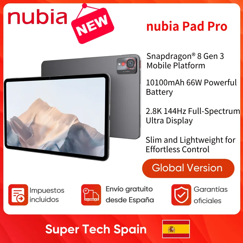 2025 nouvelle tablette Nubia Pad Pro 10.9 ''Snapdragon 8 Gen 3 10100mAh 66W Charge rapide 2.8K 144Hz affichage mince léger jeu 2025 nouvelle tablette Nubia Pad Pro 10.9 ''Snapdragon 8 Gen 3 10100mAh 66W Charge rapide 2.8K 144Hz affichage mince léger jeu