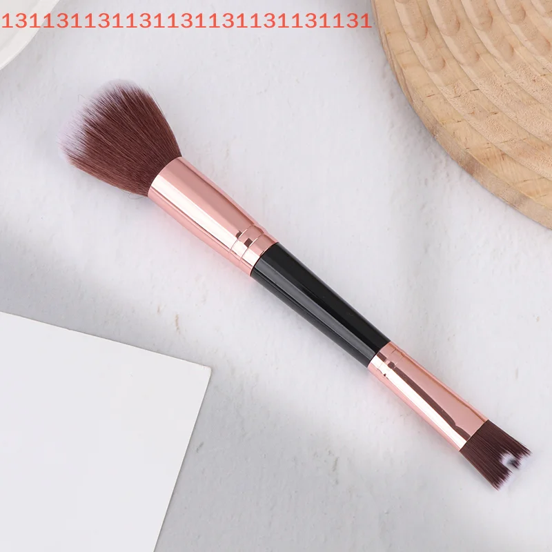 فرشاة مكياج مزدوجة الأطراف على شكل حرف U لكريم أساس كونتور الأنف وأحمر الخدود - أداة تجميل الوجه #4