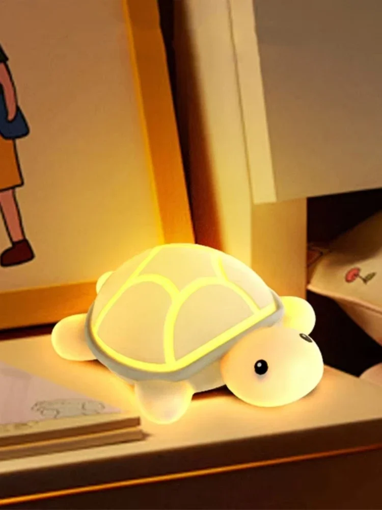 Tortue LED veilleuse mignon Silicone Animal lampe souple RGB tactile veilleuse enfants sommeil lumière chambre chevet décoration cadeau