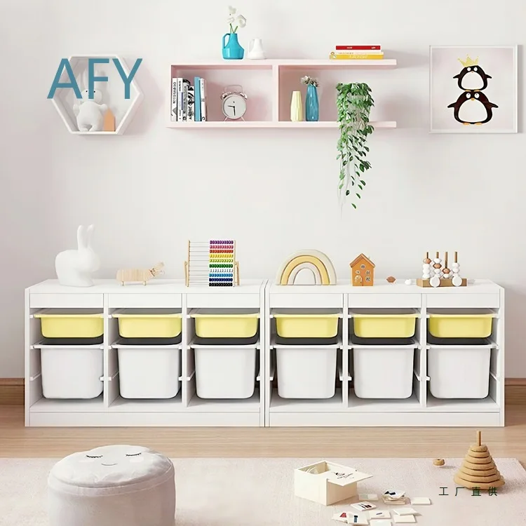 Wooden Toy Storage Shelf for Children Sorting Organizer Multi-Tier Bookshelf and Storage Cabinet for Kids Nursery and