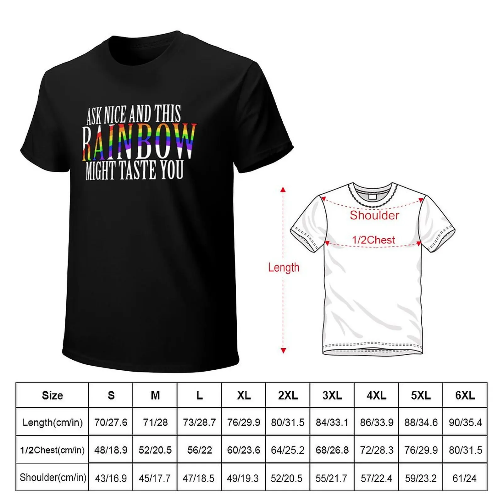 Ask Nice Rainbow T-Shirt summer top street wear plus size clothes mens graphic t-shirts pack