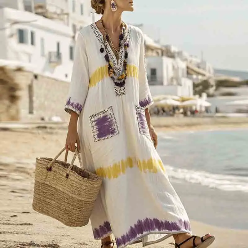 Vintage Dresses Woman Summer V Neck Loose Maxi Dresses For Women Long Dress Casual Printed Beach Holiday Dress Boho - AliExpress 200000345 Vintage Dresses Woman Summer V Neck Loose Maxi Dresses For Women Long Dress Casual Printed Beach Holiday Dress Boho - AliExpress 200000345