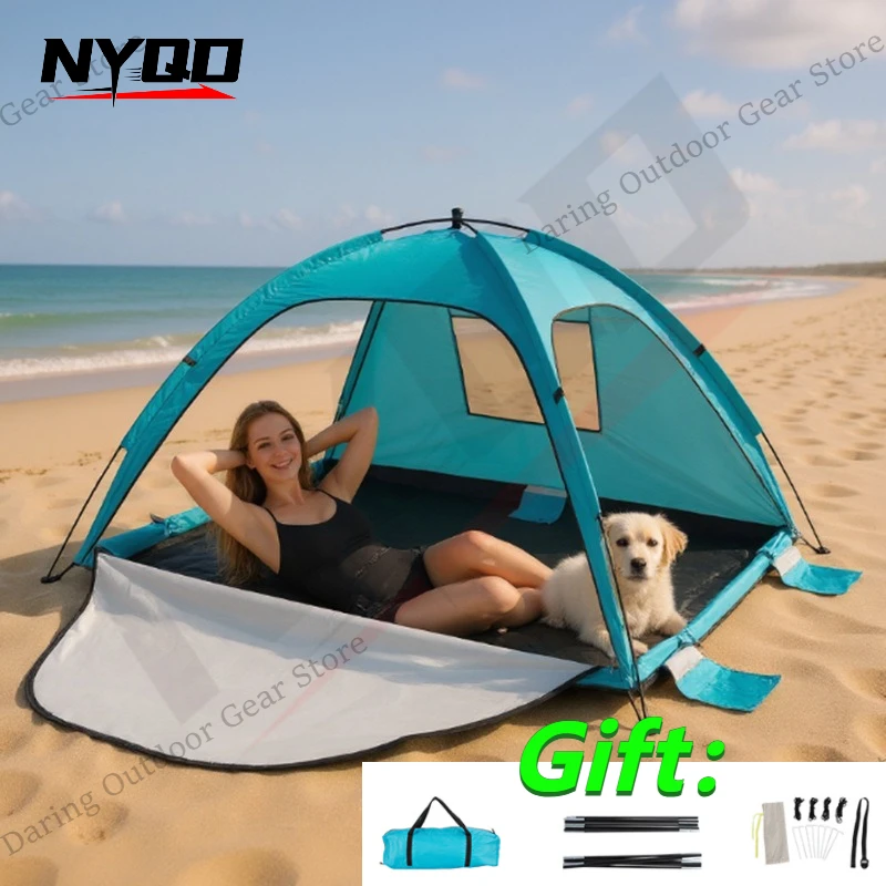 

Outdoor Beach Tent Sun Shelter Portable Waterproof UV Protection Camping Tent Lightweight Sun Shade Shelter For Beach Travel