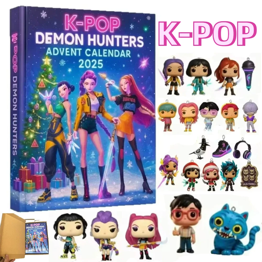 @@ Estilo caliente Demon Hunter adorno de árbol de Navidad estilo Kpop caja ciega de Adviento Linda decoración gótica de vacaciones para adolescentes y mujeres regalo