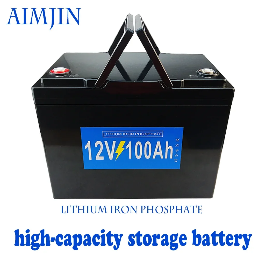 

100AH 12V LiFePO4 Battery Built-in BMS Lithium Iron Phosphate Cell for Golf Cart Outdoor Camping Solar Storage