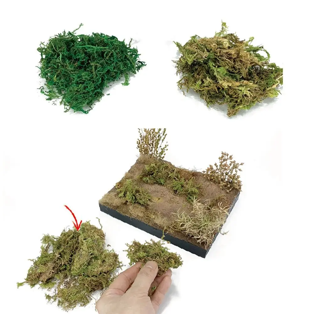 Green Yellow Artificial Grass DIY Accessories Micro Landscape Miniature Grass Tufts Multi-terrain Scene Layout Faux Moss