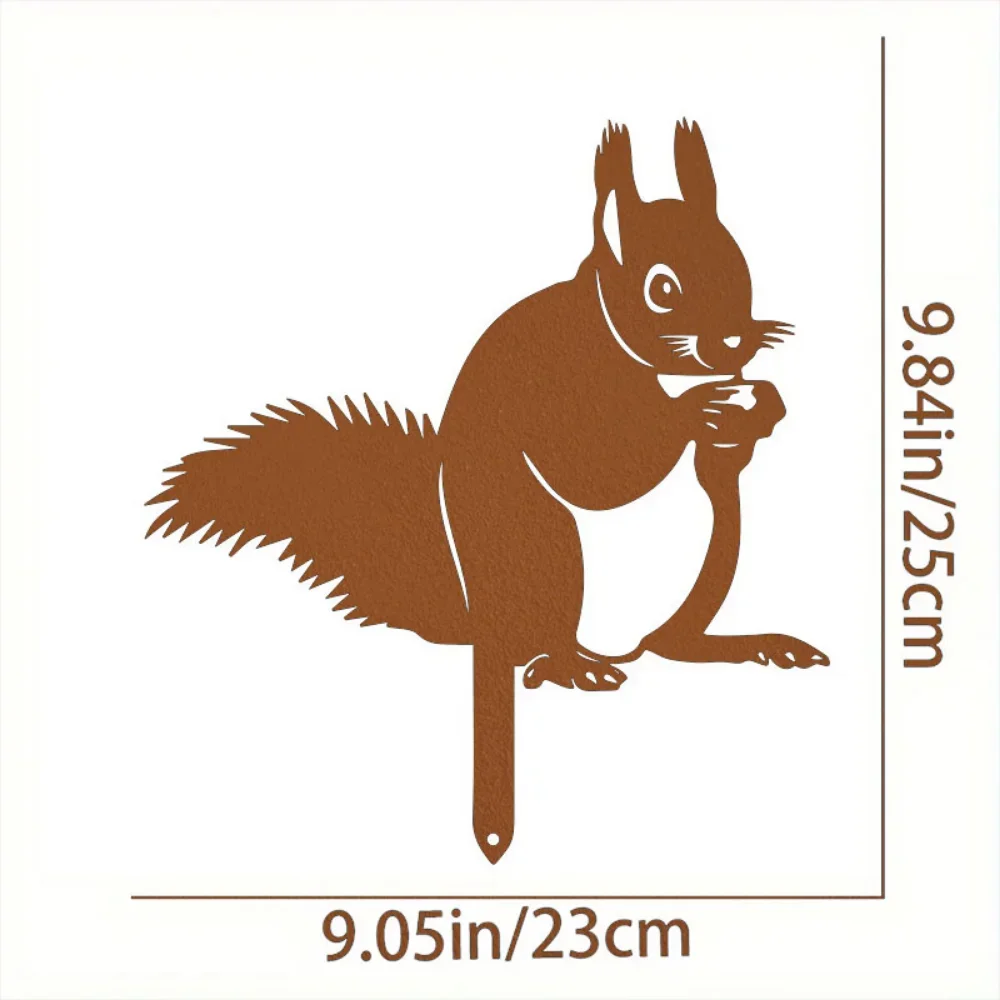 CIFBUY Metal Wall Art Rabbit Squirrel For Home Garden Patio Decor Iron Hanging Signage Plaque Wall Sculpture Ornament Accent