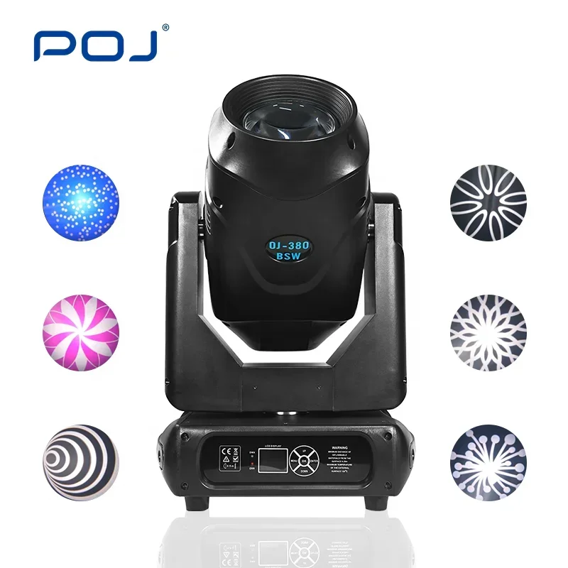 POJ OJ-380BSW Hot Product Stage Light 17R 380W 3 In 1 Moving Head Beam Light Luces Discoteca Sharpy Gobo Light For Disco