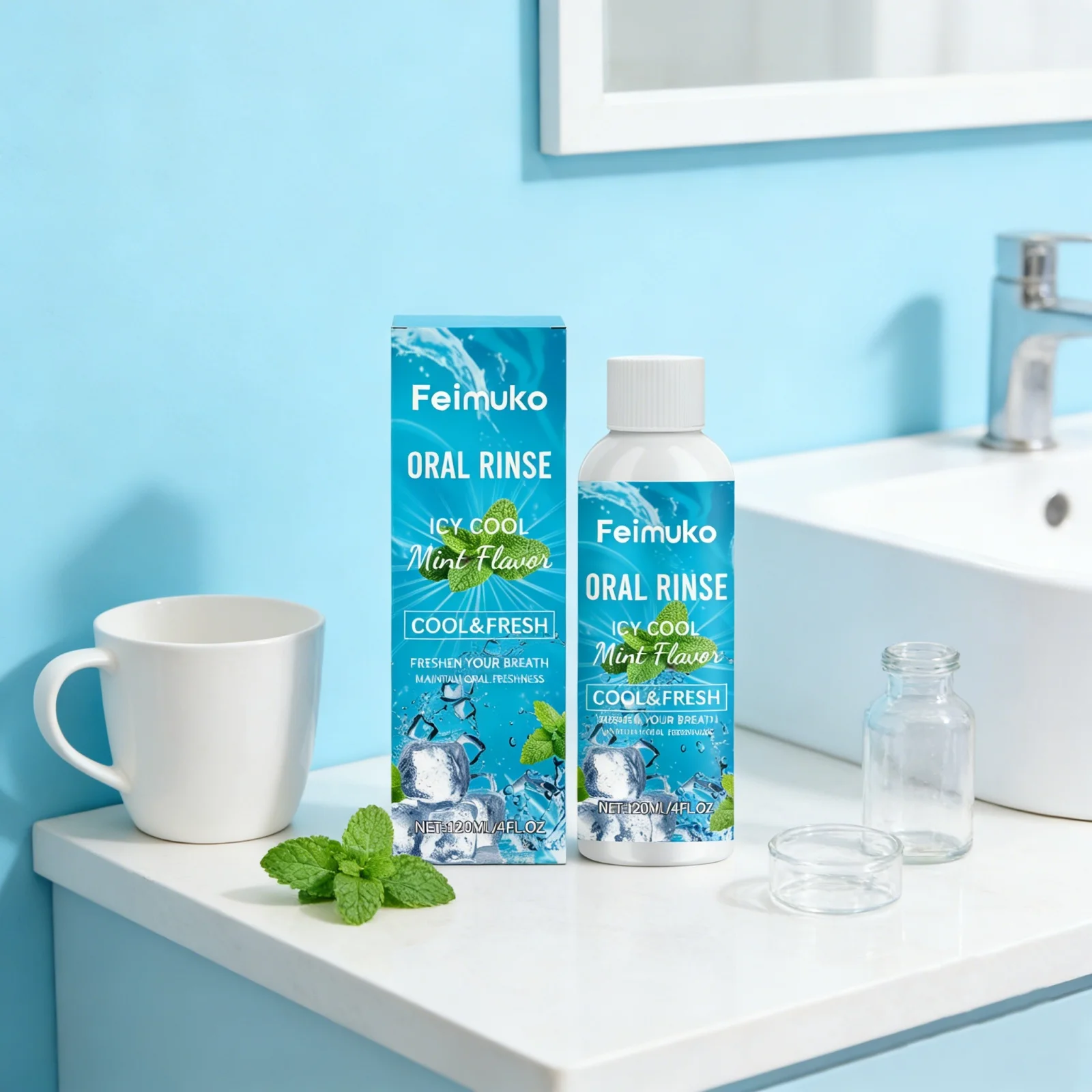 120ML Mint Oral Freshening Mouthwash Clean Teeth Gums Remove Bad Breath Mouth Hygiene Product Natural Icy Cool Oral Rinse Liquid