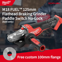 MILWAUKEE M18 FSAG125XPDB Angle Grinder 125 MM Flathead Braking Paddle Switch Anti-vibration Power Tools M18 FUEL Grinder.