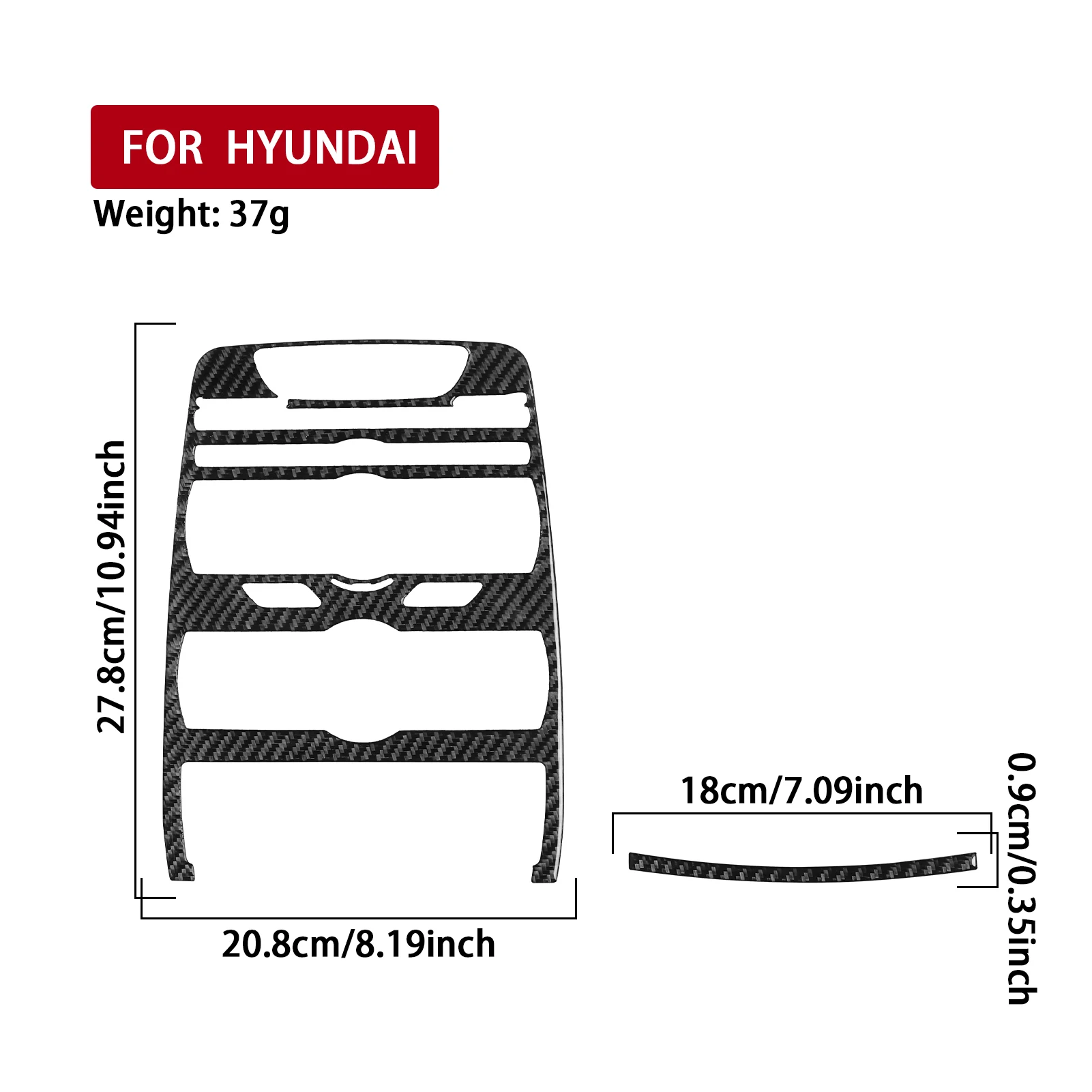 For Hyundai Genesis Coupe 2010-2012 Real Carbon Fiber Stickers Centre Radio Console Panel Car Accessories Interior decorative