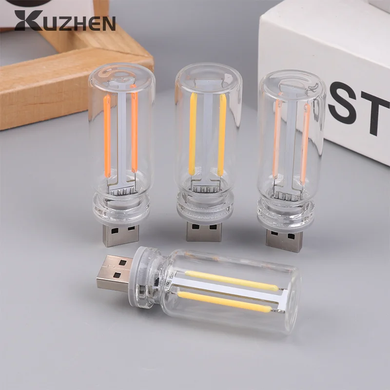 Retro USB LED Filament Touch Dimming Bulb 5V Retro LED Edison Bulb Night Light Camping Incandescent Decorative LED Lighting