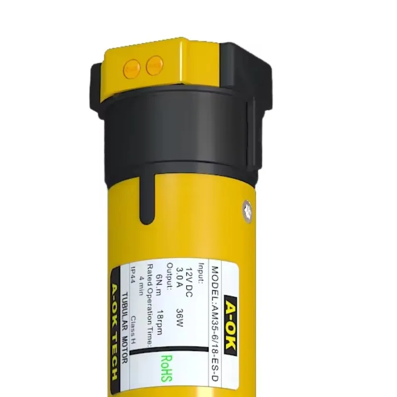 A-OK AM35 Electric Tubular Motor 35mm Factory Price Electronic Roller Blinds Indoor/Outdoor Use Office Metal