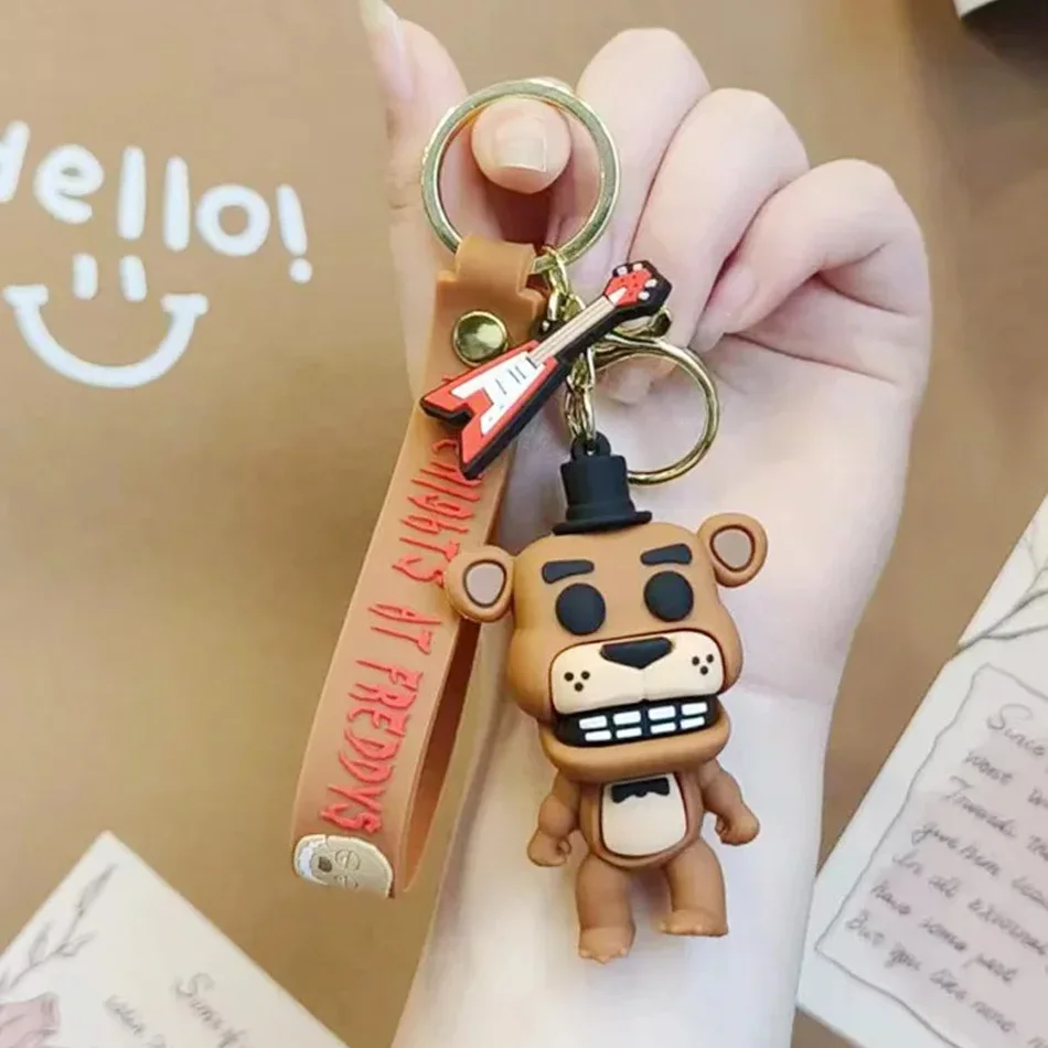FNAF كيرينغ خمس ليال في فريدي الشكل دمية قلادة المفاتيح مفاتيح الكرتون اكسسوارات الحلي مفتاح سلسلة حقيبة قلادة هدية
