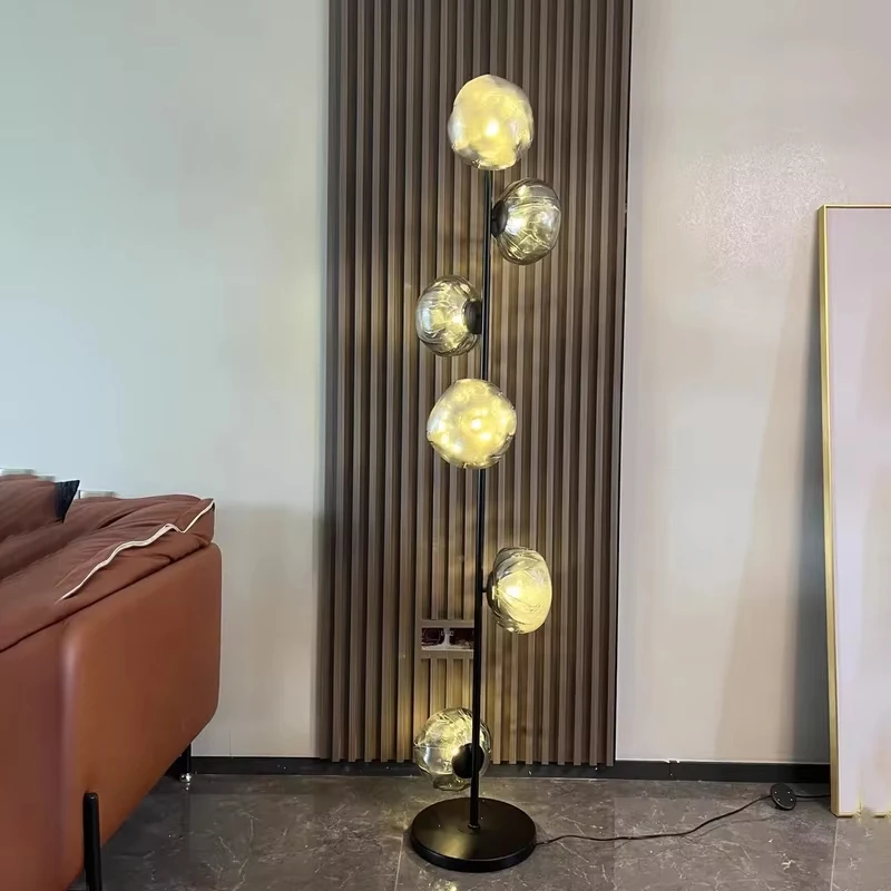 Italian Style Floor Lamp Light Luxury Living Room Bedroom Lava Glass Villa Nordic Minimalist Vertical Atmosphere Art Lamp 2024