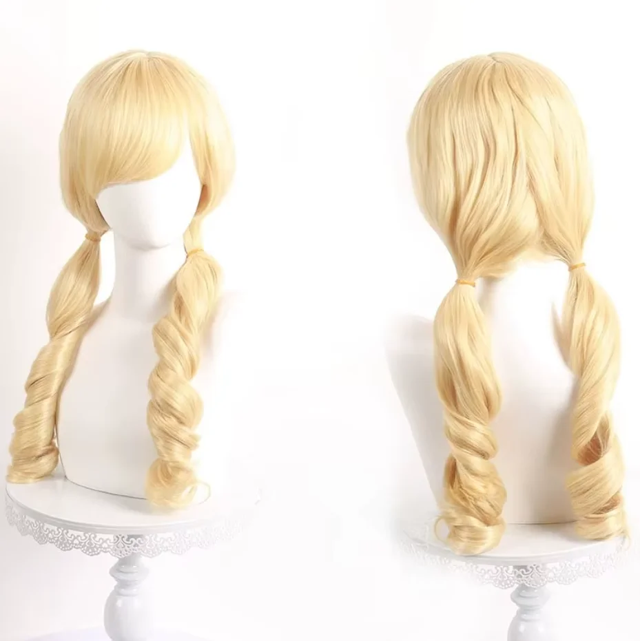Tomoe Mami Cosplay Wigs Puella Magi Madoka Magica Combats Wig  Heat Resistant Silk Rose Inner Mesh Wig Halloween Party Wigs