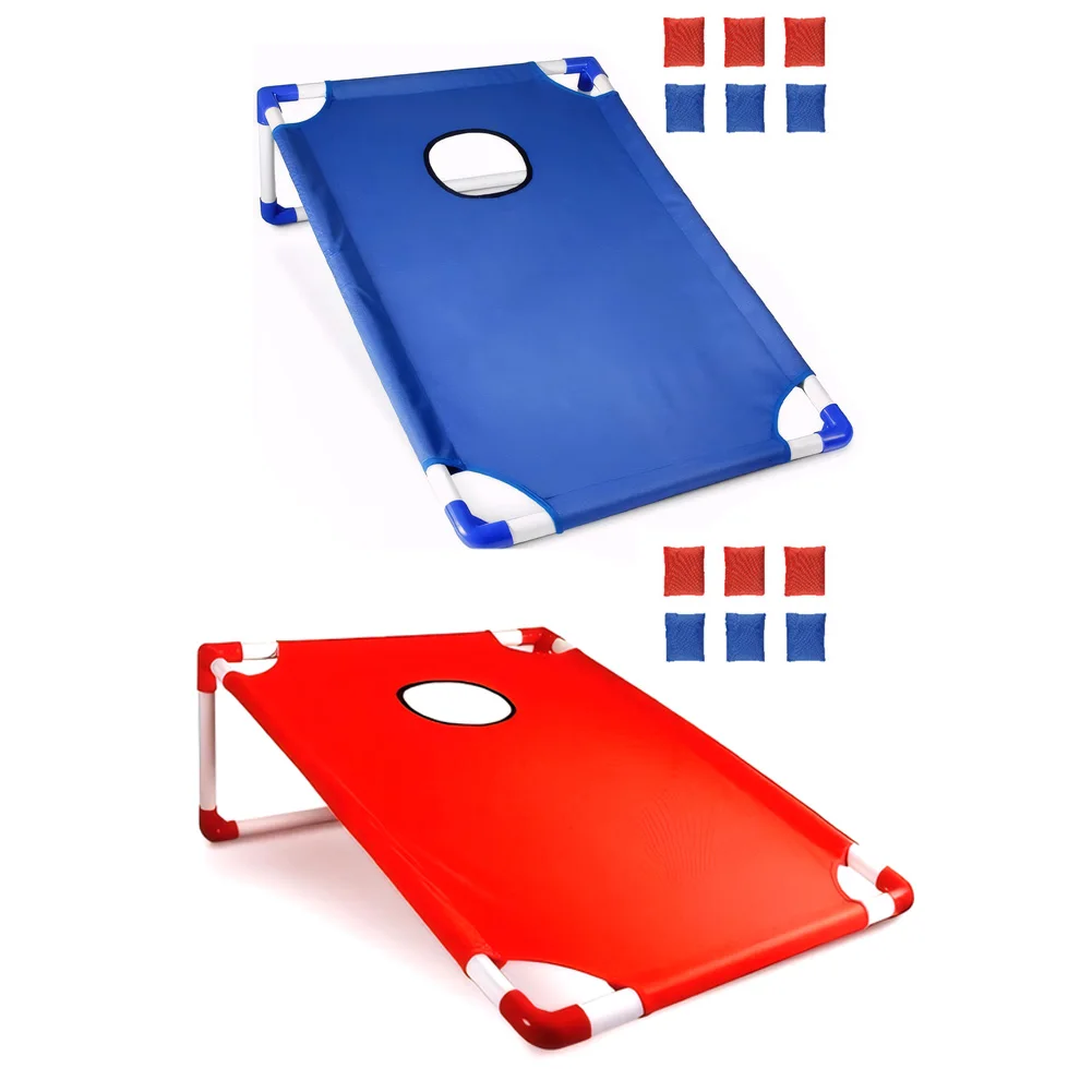 Portable Cornhole Game Set with 6 Bags Outdoor Toss Game Set for Kids Adults Family Outdoor Yard Beach BBQ Camping Lawn Game