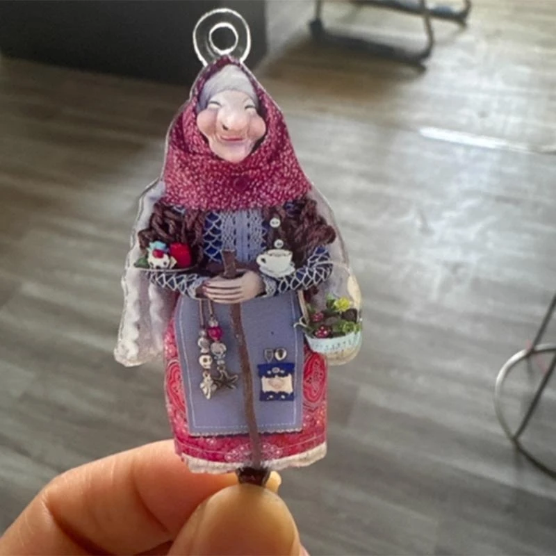 R1WE Handmade Kitchen Witch Doll encantando boneca sorte para o presente