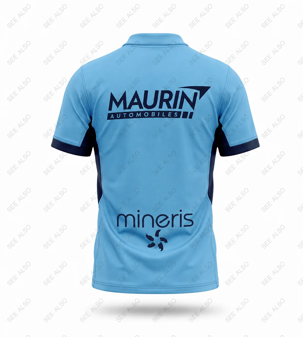 26/27 Men Women Kids USAP Perpignan Away Rugby Jersey Light Blue Navy Trim Polo Collar Short Sleeve Fan Sport Training Top
