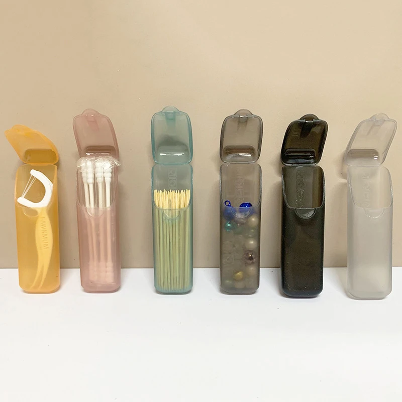 Portable Small Toothpick Case Mini Toothpick Storage Boxes Toothpick Holder With Lid Home Kitchen Dining Table Hotel Restaurant