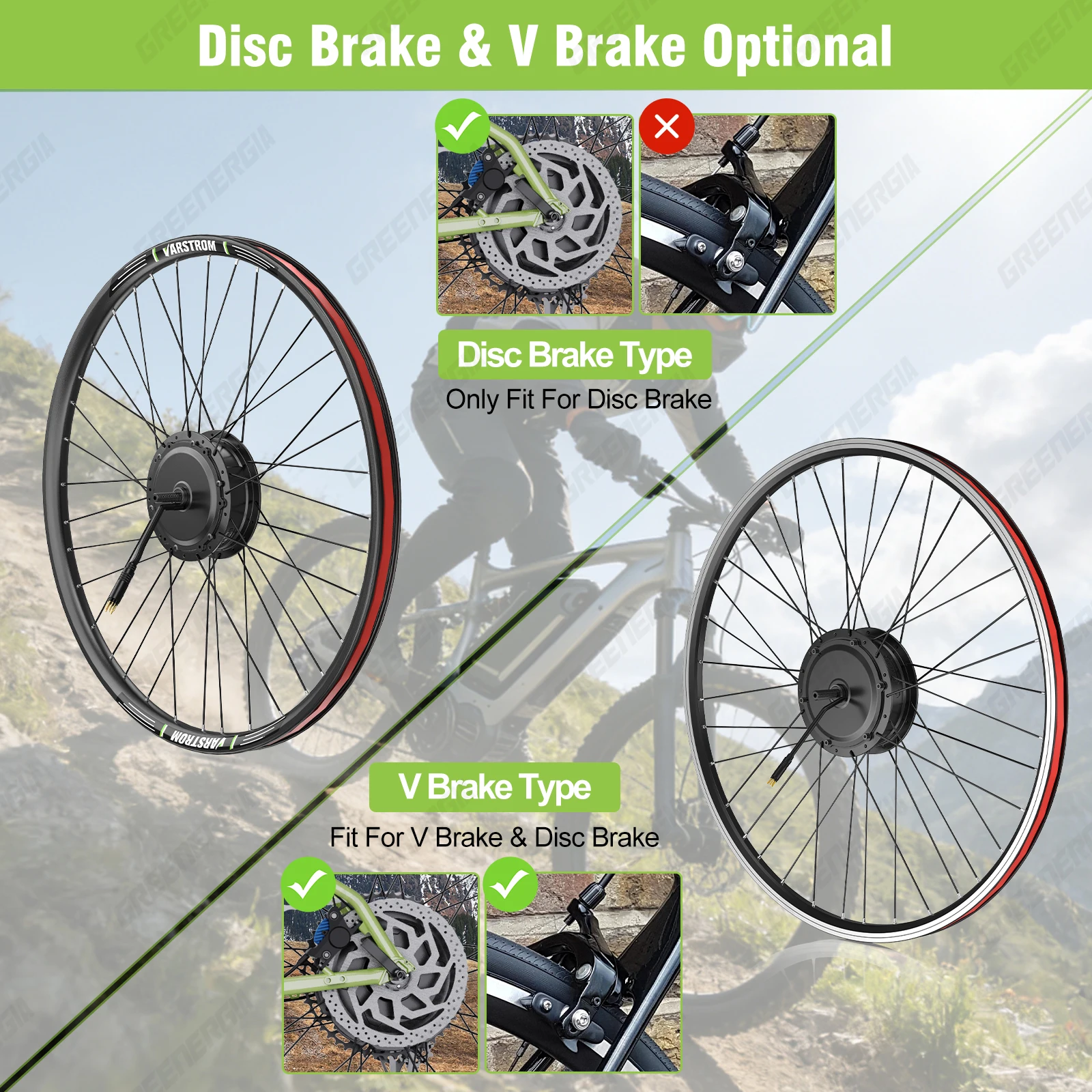 MTB ebike Hub Motor 36/48V 250/350/500W MXUS Electric Bike Front