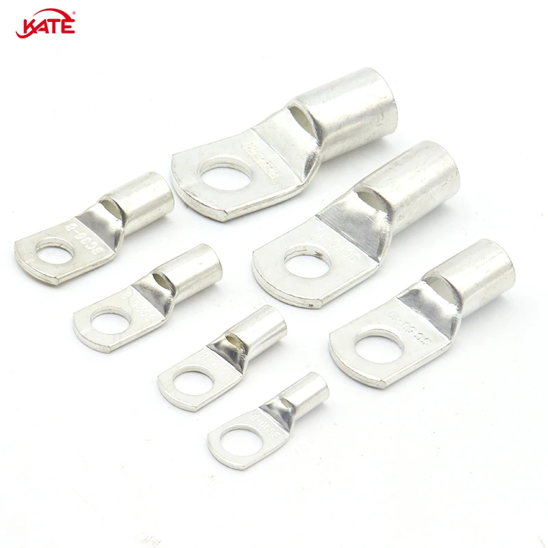 5/10PCS SC10 SC16 SC25 SC35 SC50 SC70 SC95 Terminal 10-95 MM² Cable Lugs Wire Connector Tinned Electrical Solder Lug 10-3/0 AWG