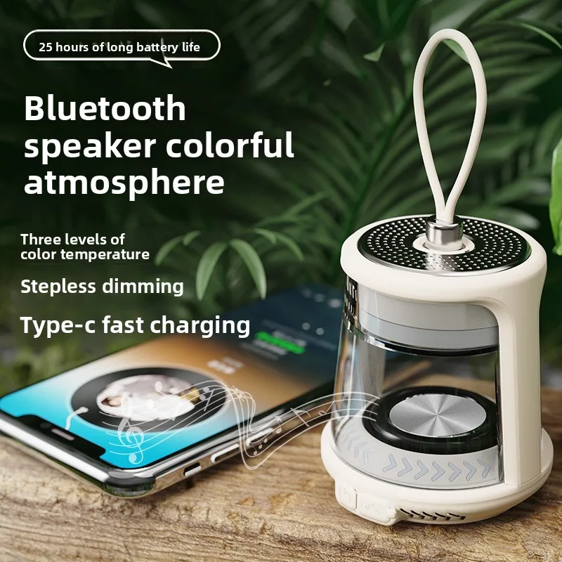 Hanging Hook Rechargeable Tent Light Bluetooth Audio Multi Color Lamp For Camping Fishing Power Outage Emergency