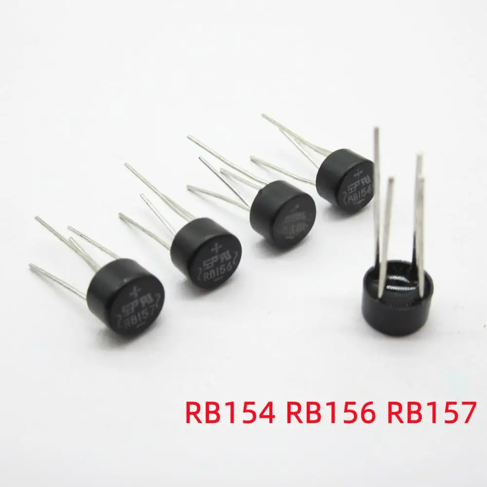 10PCS Rectifiers RB154 RB156 RB157 round bridge rectifiers 1.5A unidirectional through-hole 4-pin bridge rectifiers 400V 600V