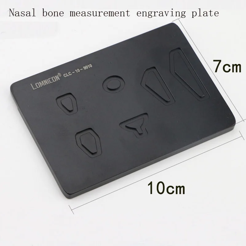 Cosmetic and plastic multi-functional nasal prosthesis engraving plate Longminicon nasal measurement tool