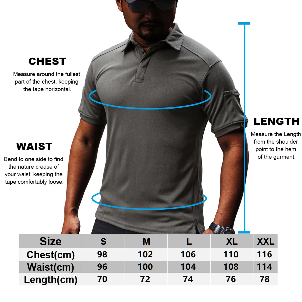 Polo Shirts for Men Tactical Cotton COOLMAX Casual Solid Color Slim Fit Mens Quick Dry Short Sleeve Outdoor Streetwear Tops