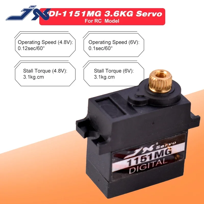 JX Servo PDI-1151MG 3.6KG Mini 6V étanche numérique Core Servo pour RC hélicoptère voiture Robot bateau