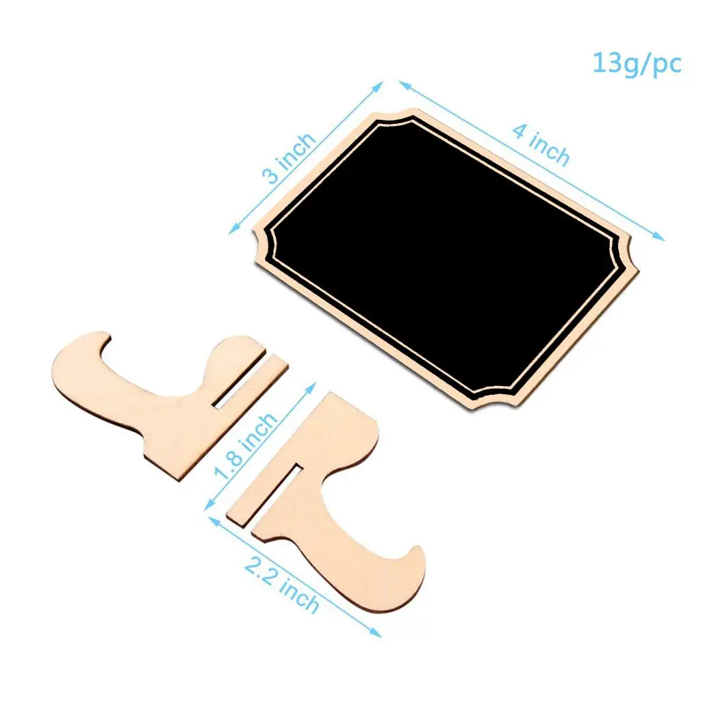 Mini pizarra colgante, etiqueta de mensaje de madera, letrero de mesa para fiesta de boda, 10 Uds.