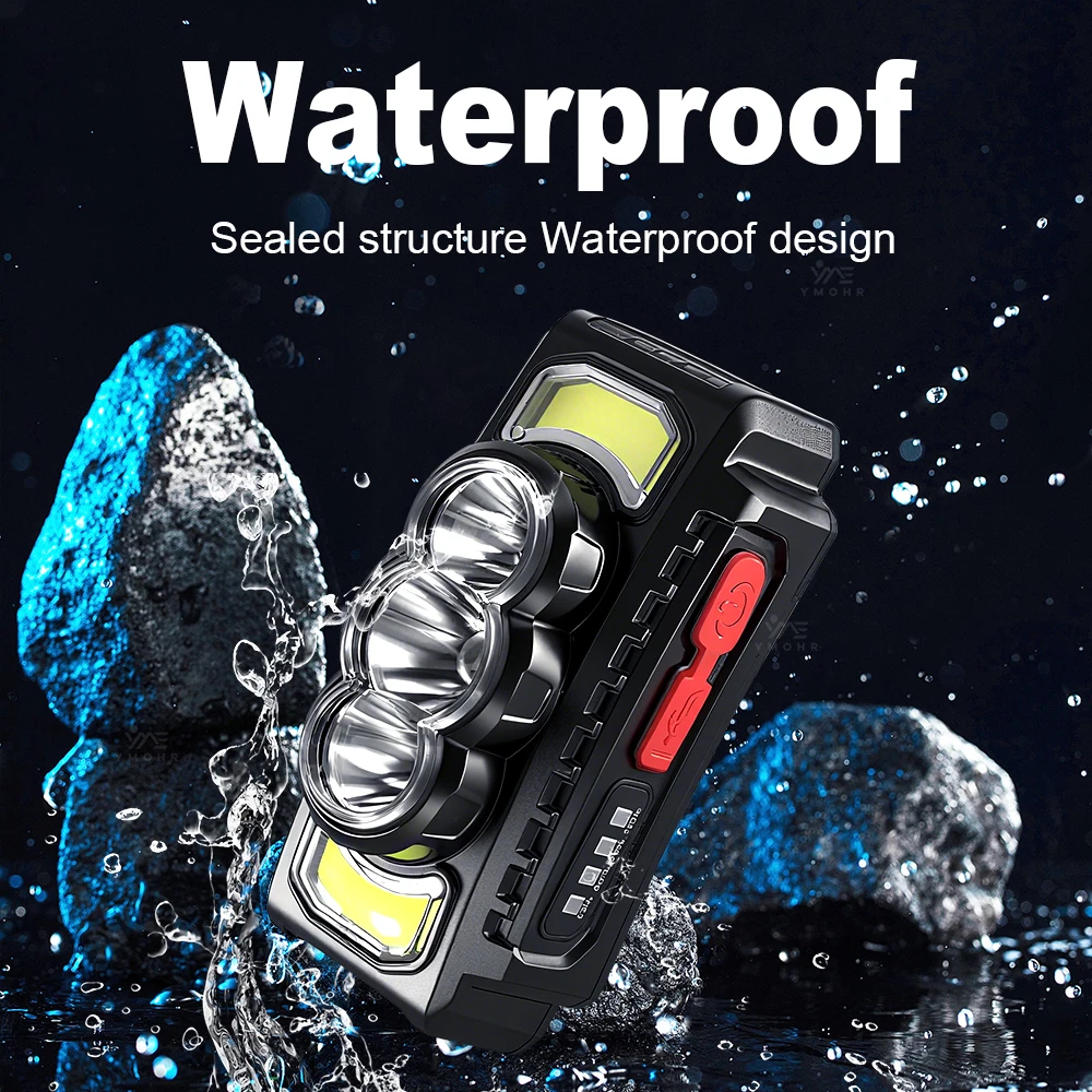 Outdoor LED Headlamp USB Rechargeable Head Torch Built-in Battery 18650 for Hiking Climbing Running Powerful Head Flashlight image 6