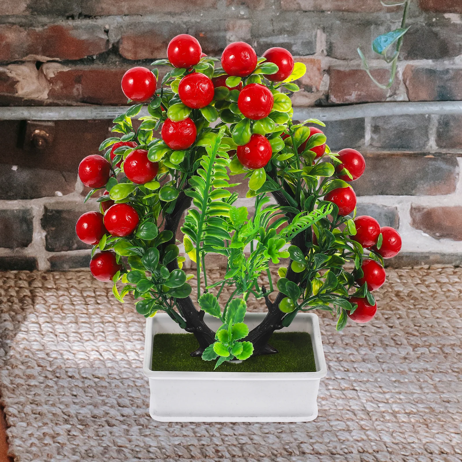 

Artificial Potted Plant Simulation Fruit Bonsai Lifelike Faux Tree Decor for Table Centerpiece Modern Nordic Style Home Office