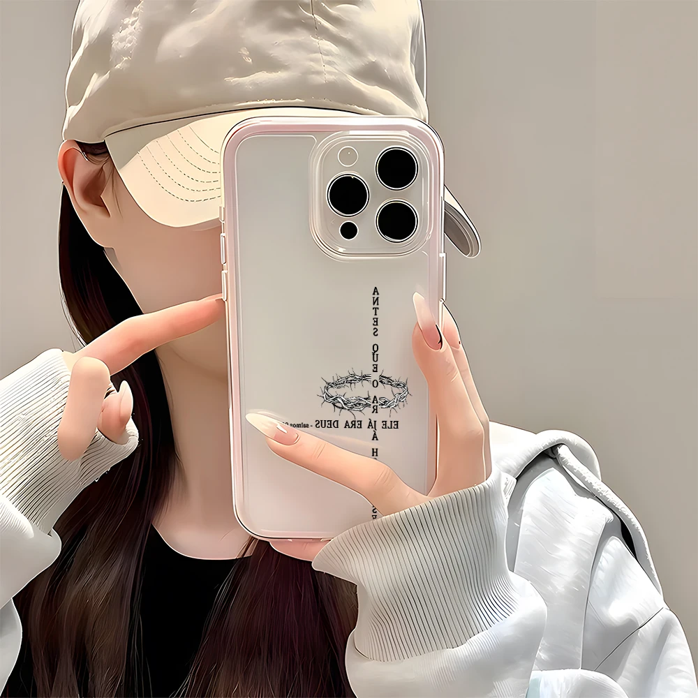Minimalist Letters Clear Silicone Phone Case For iPhone 17 Air 11 12 13 14 15 16 Pro Max 14 Plus 2 in 1 Candy Color Soft Cover