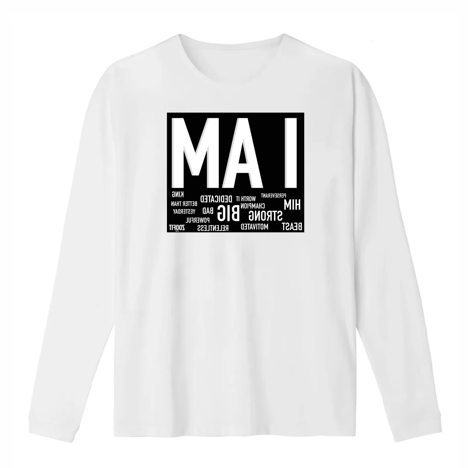 ZOOFIT: AFFIRMATIONS (MIRRORED TEXT) T-Shirt Summer Casual Cotton Tee Oversized Streetwear Tops Vintage Graphic Print